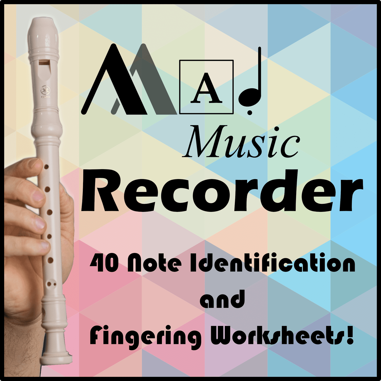 Mad Music Recorder! Note Id/Fingering Practice for Recorder! 40 total worksheets