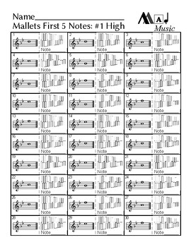 First 5 notes — Mallets / piano (High)