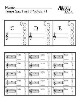 First 3 notes — Tenor sax