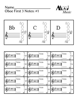 First 3 notes — Oboe