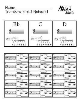 First 3 notes — Trombone