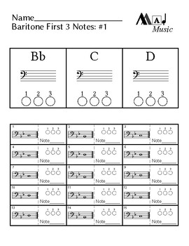 First 3 notes — Baritone