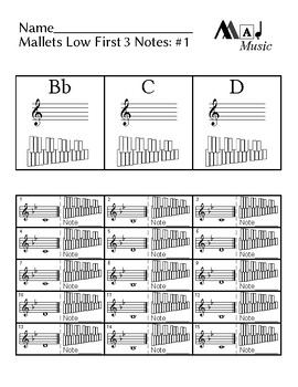 First 3 notes — Mallets / piano (Low)