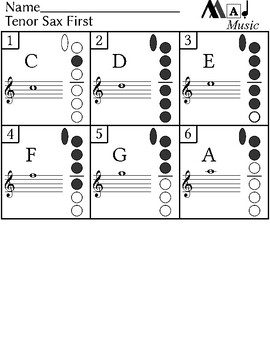 Tenor sax Fingering Chart