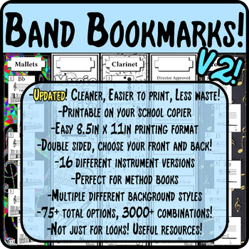 Band Bookmarks! Customizable front-back, Music focused with 3000+ combinations!