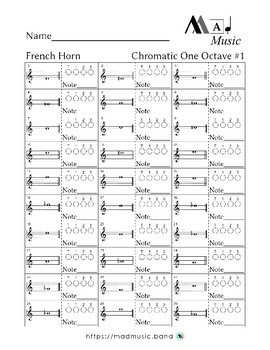 Chromatic scale — French horn (Double horn)