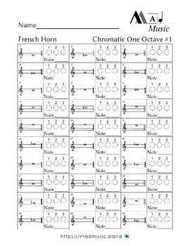 Chromatic scale — French horn (Single horn)