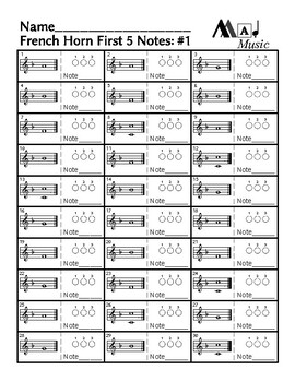 First 5 notes — French horn