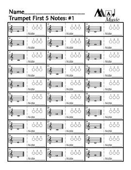 First 5 notes — Trumpet / baritone TC