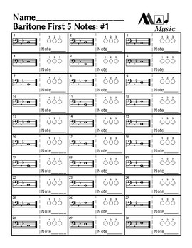 First 5 notes — Baritone