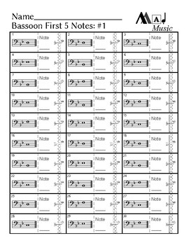 First 5 notes — Bassoon