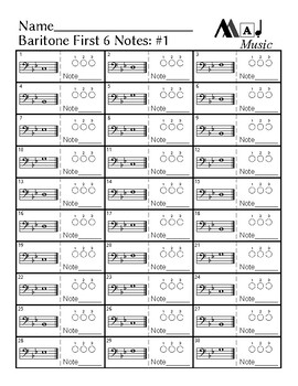 First 6 notes — Baritone