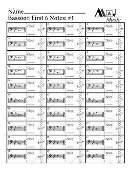 First 6 notes — Bassoon