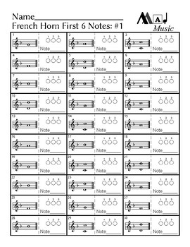 First 6 notes — French horn