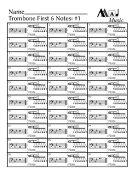 First 6 notes — Trombone